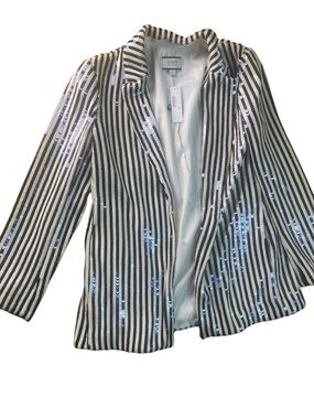 J. Crew Collection drapey blazer in sequin stripe